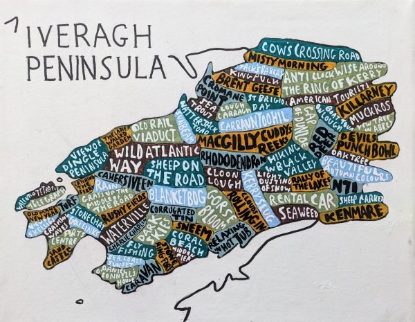 Iveragh Peninsula | 11 x 14in acrylic ink map