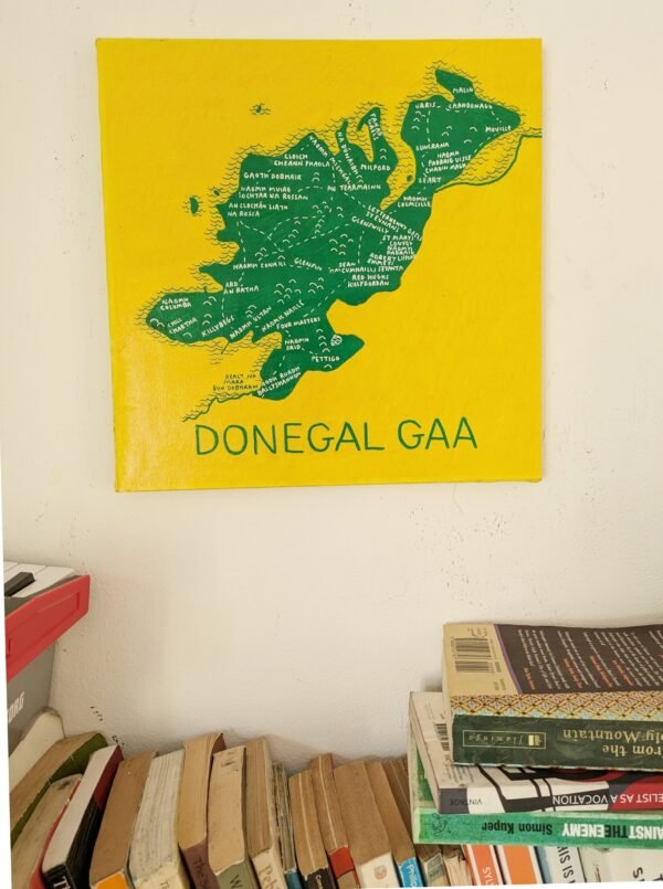 Donegal Ireland map | GAA clubs version, 30 x 30cm acrylic ink - Image 4