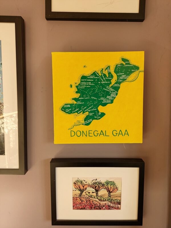 Donegal Ireland map | GAA clubs version, 30 x 30cm acrylic ink - Image 5