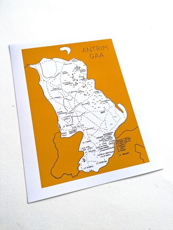 Map of Antrim | GAA club version, 8in x 10in print - Image 4