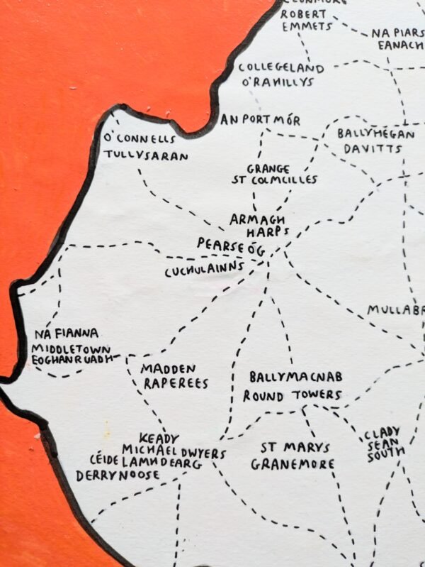 Map of Armagh | GAA clubs version, 30 x 40cm acrylic ink - Image 4