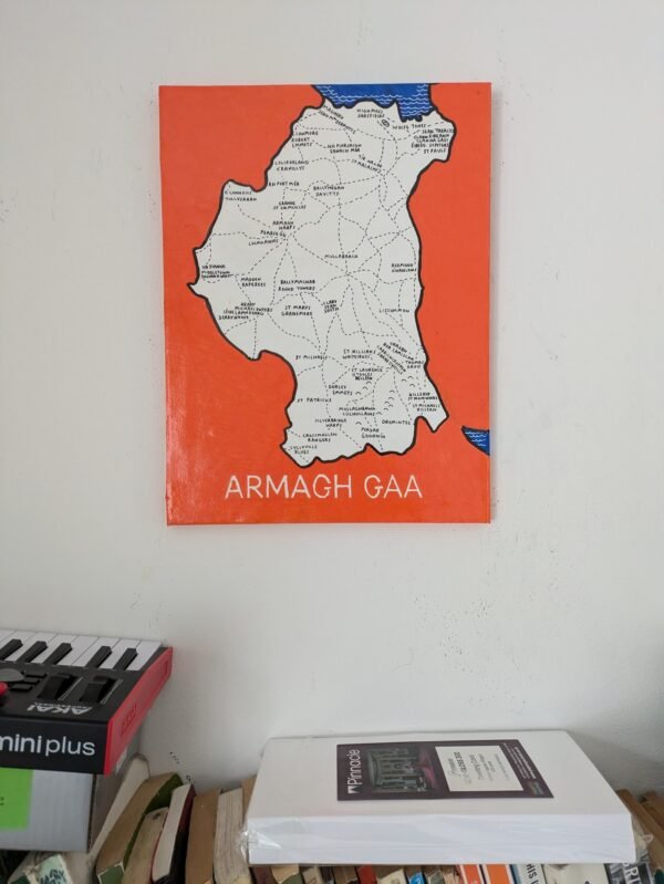 Map of Armagh | GAA clubs version, 30 x 40cm acrylic ink - Image 5