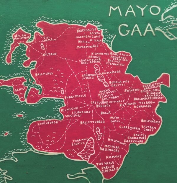 Mayo map | GAA clubs, 30 x 30cm canvas