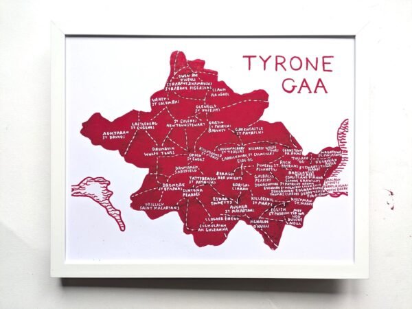 Map of County Tyrone | GAA club version, 11 x 14in acrylic painting