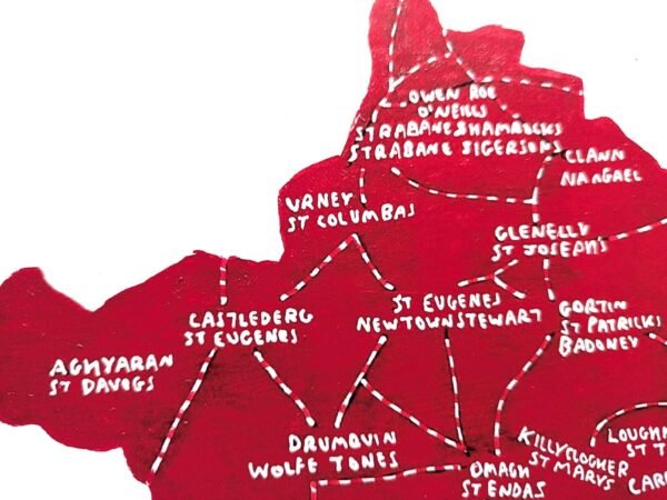 Map of County Tyrone | GAA club version, 11 x 14in acrylic painting - Image 3
