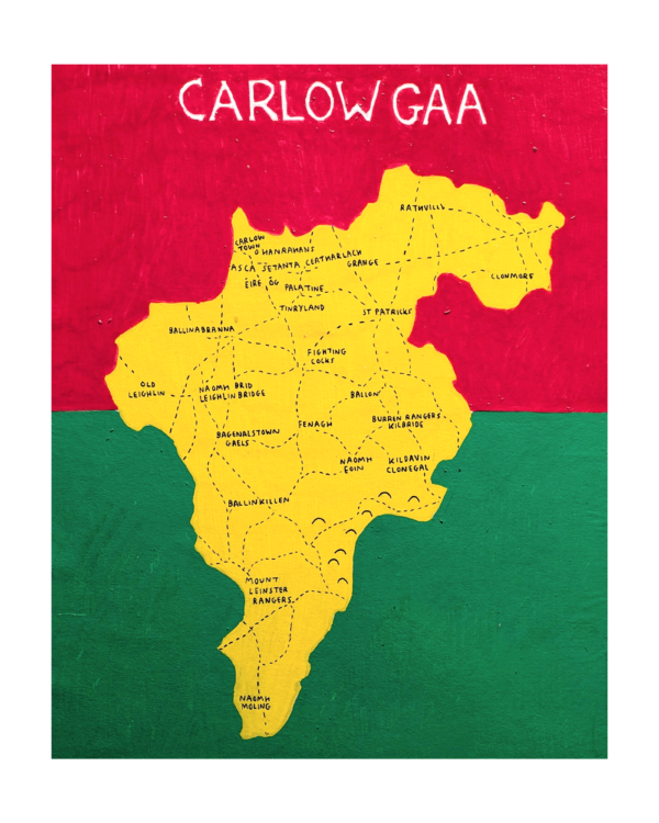 County Carlow map, GAA club version | 8 x 10in print
