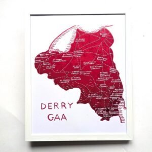 Derry GAA club map, 8in x 10in print