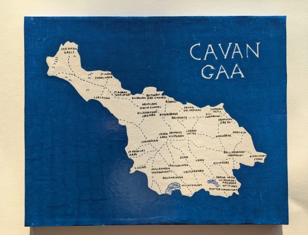 County Cavan Ireland map | GAA clubs version, 14 x 11in acrylic ink - Image 2