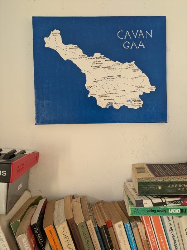 County Cavan Ireland map | GAA clubs version, 14 x 11in acrylic ink - Image 5