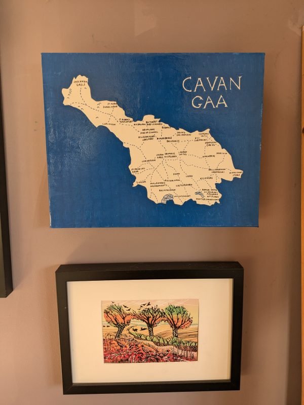 County Cavan Ireland map | GAA clubs version, 14 x 11in acrylic ink - Image 6