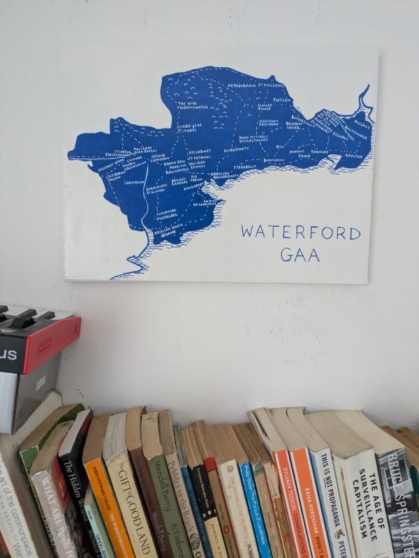 County Waterford map | GAA clubs version, 40cm x 30cm canvas - Image 5