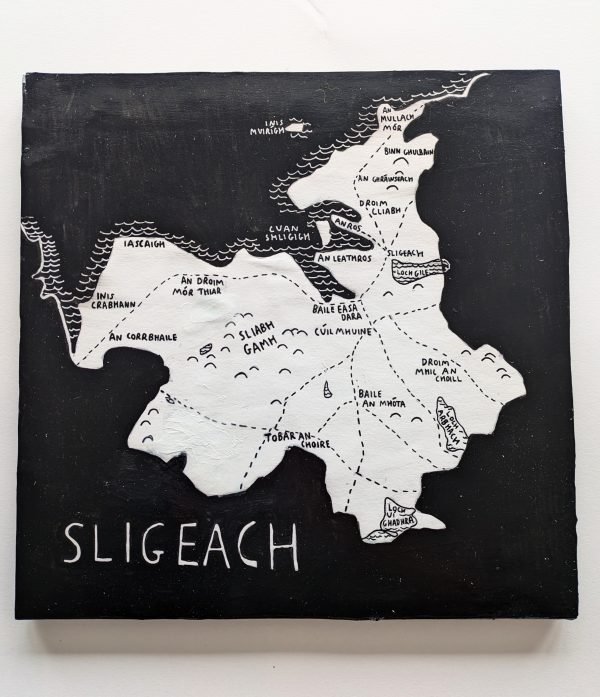 Sligo map | Irish language version, 30 x 30cm acrylic ink - Image 2