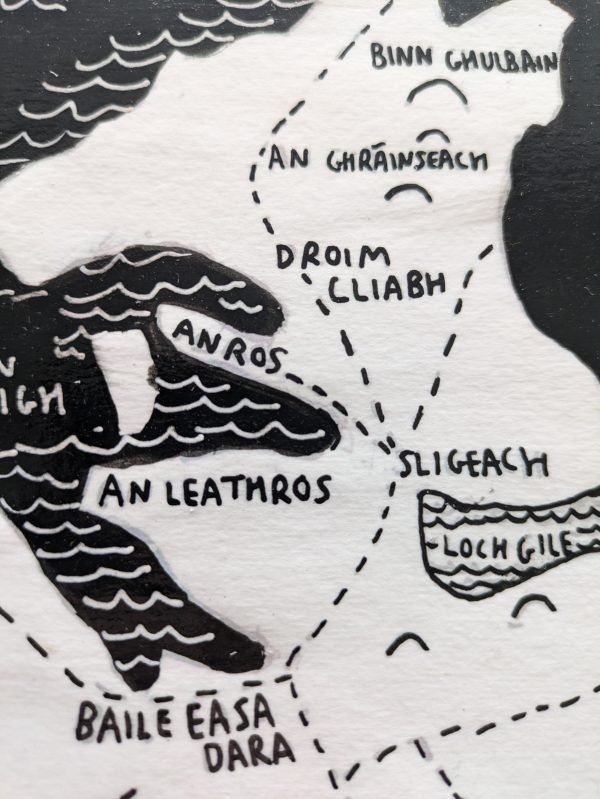 Sligo map | Irish language version, 30 x 30cm acrylic ink - Image 4