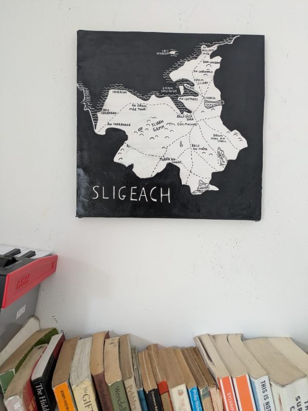 Sligo map | Irish language version, 30 x 30cm acrylic ink - Image 5