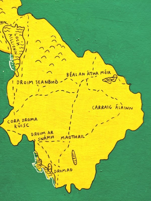 Map of Leitrim towns | Irish language version, 40cm x 30cm canvas - Image 2