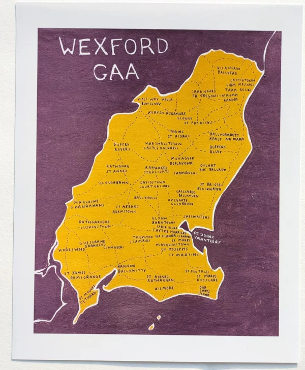 County Wexford GAA map, 8in x 10in print - Image 5