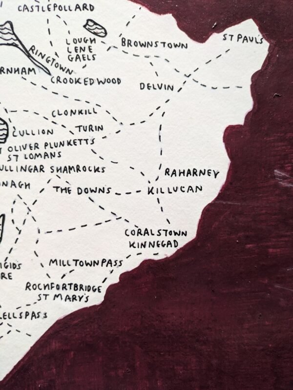 Map of Westmeath | GAA club version, 14 x 11in acrylic ink - Image 5