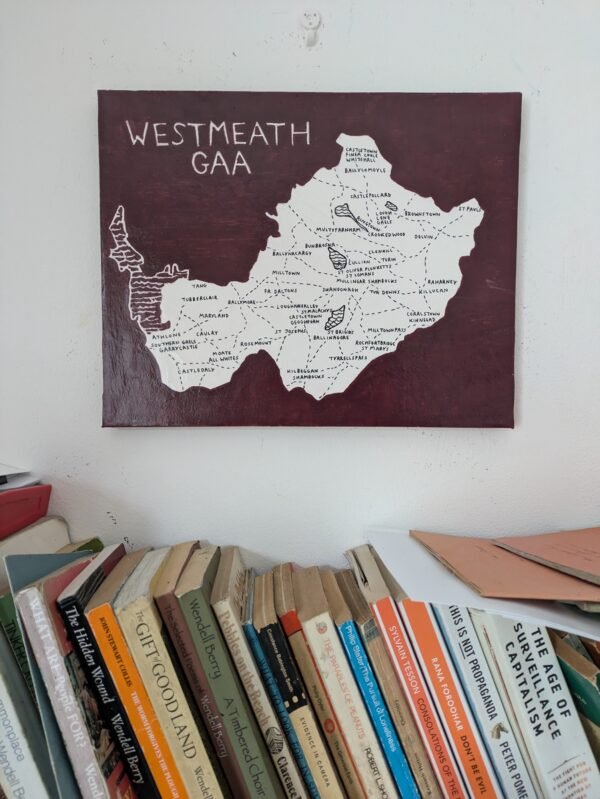 Map of Westmeath | GAA club version, 14 x 11in acrylic ink - Image 2