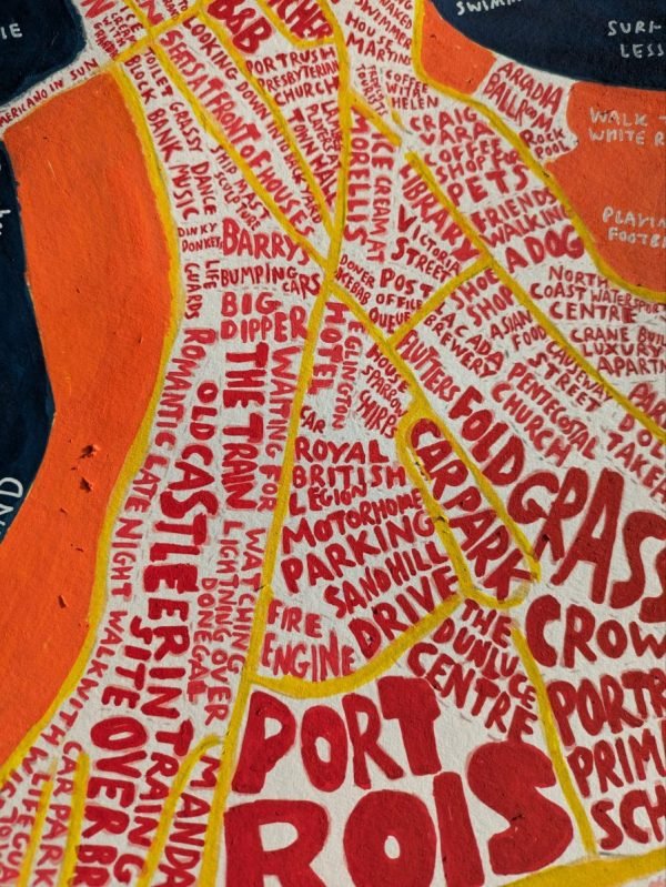 Portrush map | A3 painting - Image 5