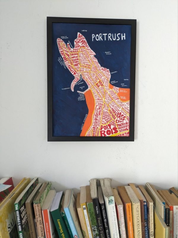 Portrush map | A3 painting - Image 3