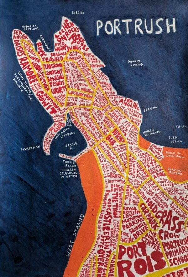 Portrush map | A3 painting