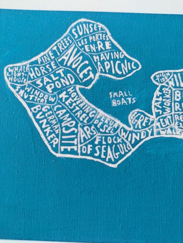Île de Ré map, 20cm x 25cm blue print - Image 4
