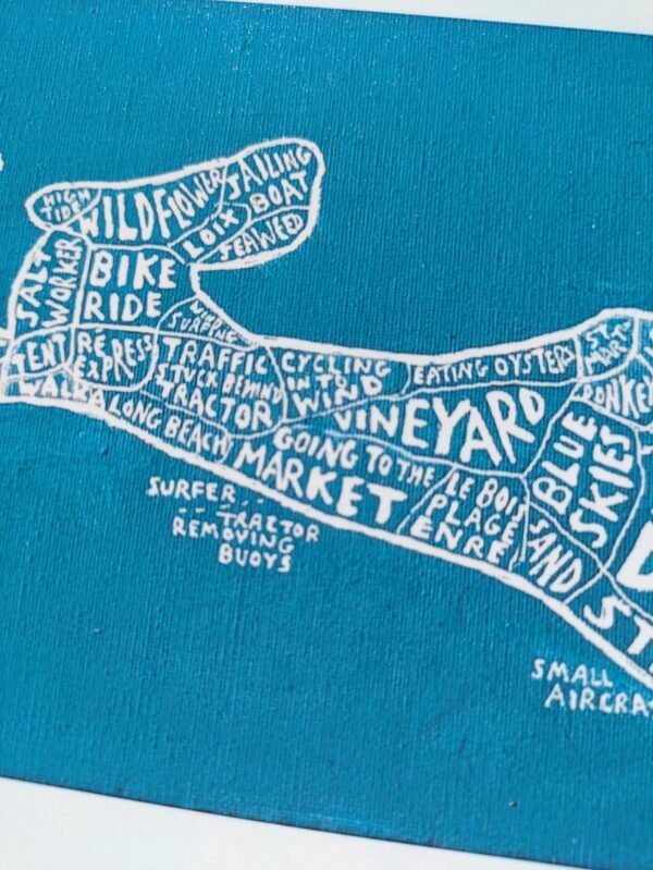 Île de Ré map, 20cm x 25cm blue print - Image 3