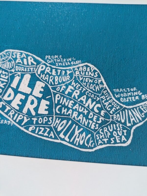 Île de Ré map, 20cm x 25cm blue print - Image 5
