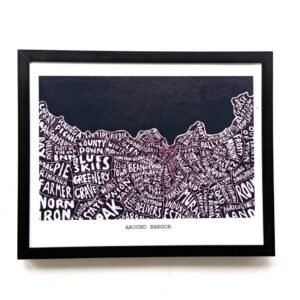 Bangor Northern Ireland  | 10in x 8in map print