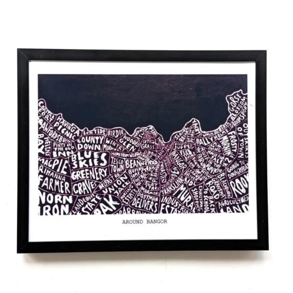 Bangor Northern Ireland  | 10in x 8in map print