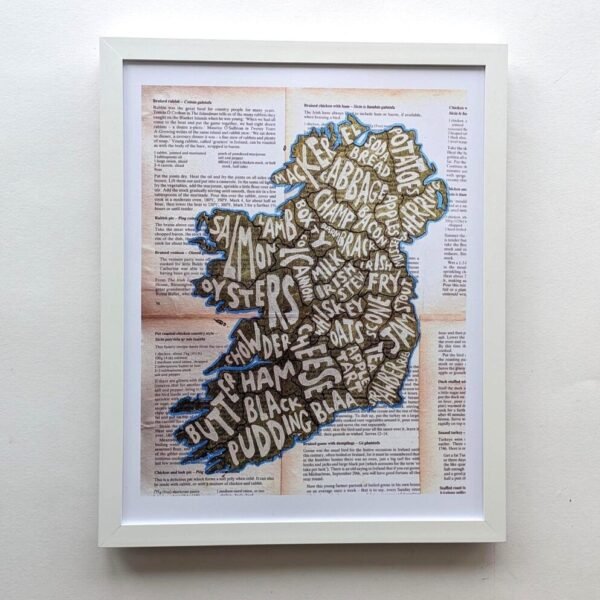 Map of Irish food, 8in x 10in print