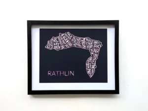 Rathlin Island, 10in x 8in map print