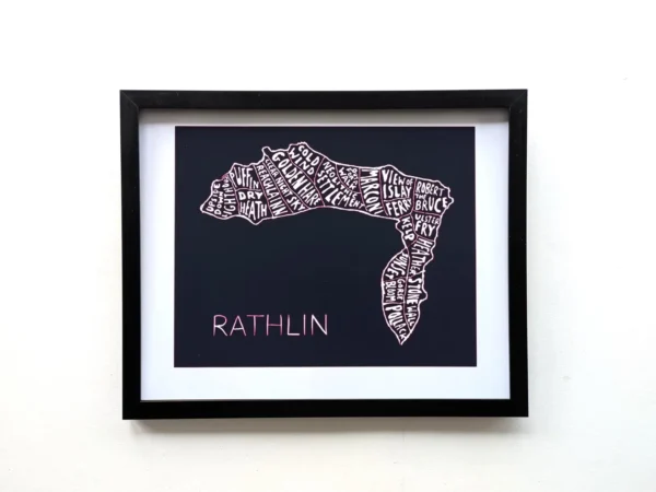 Rathlin Island, 10in x 8in map print