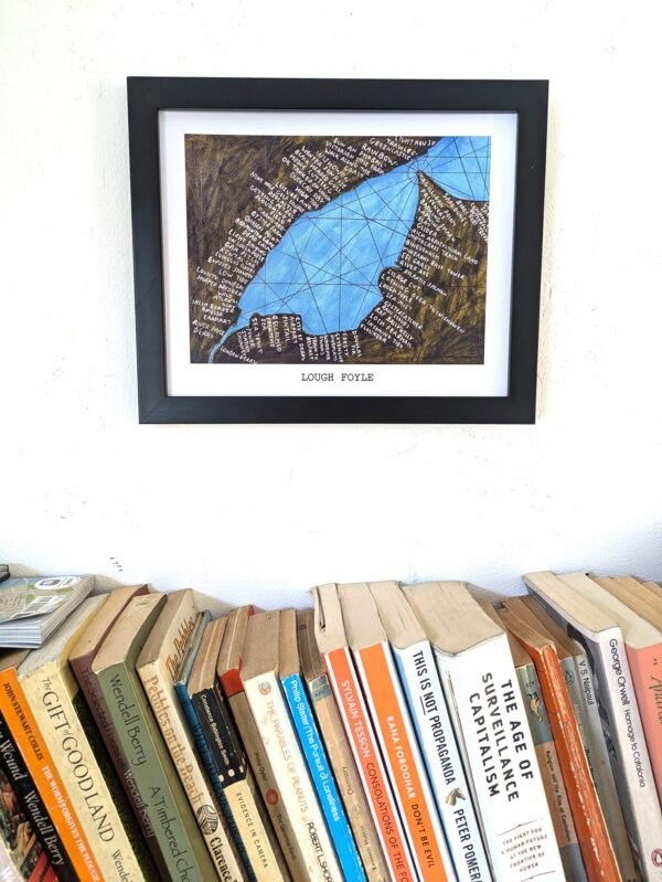 Lough Foyle Ireland | 10in x 8in map print - Image 4