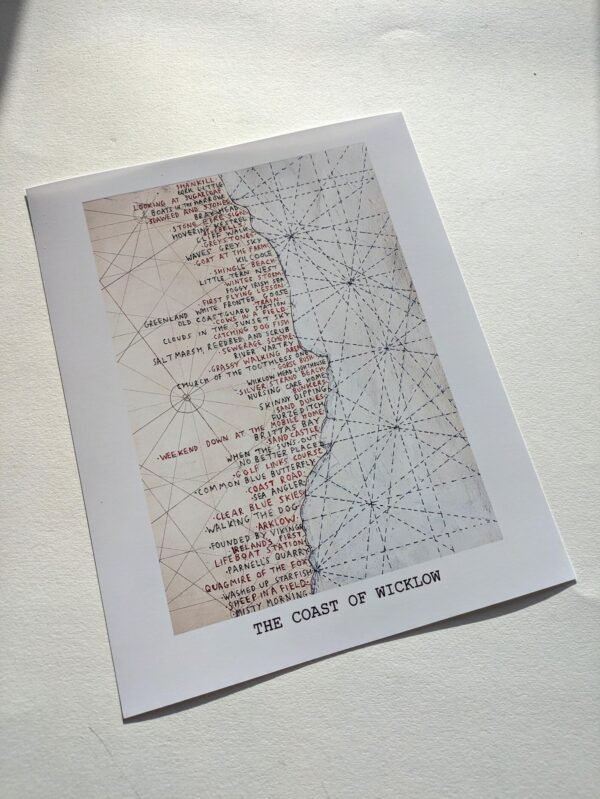 Wicklow Coast map | 10in x 8in print - Image 2