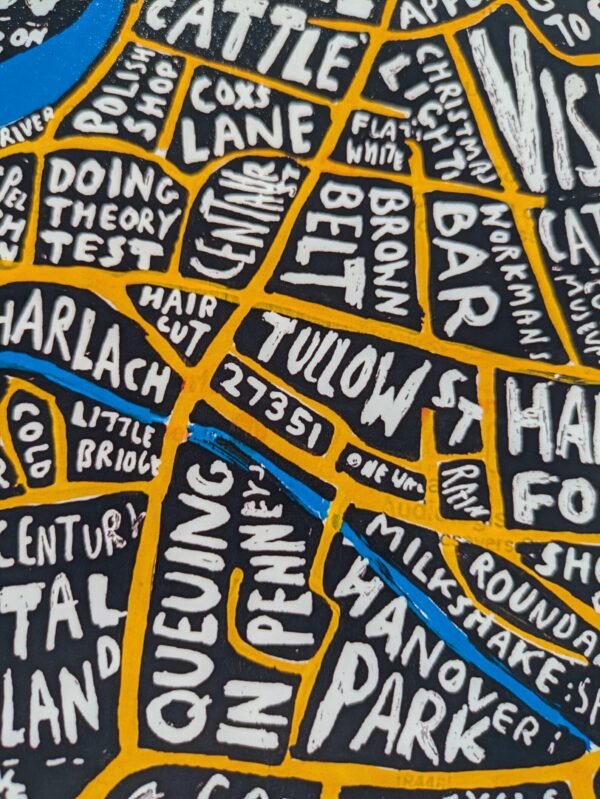 Carlow Town map, 10 x 8in print - Image 3
