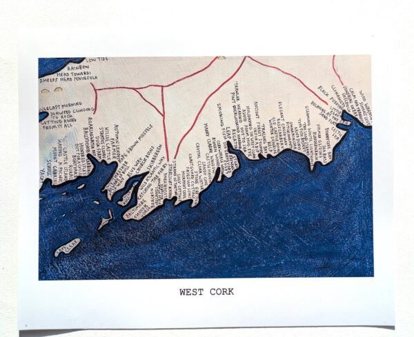 West Cork coast map | 10in x 8in  print - Image 2