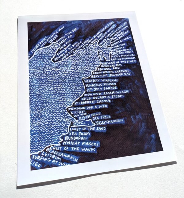 Donegal Bay,10in x 8in map print - Image 2