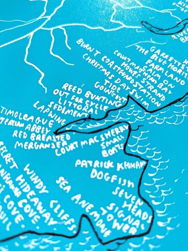 West Cork coast map  | 10in x 8in print - Image 3