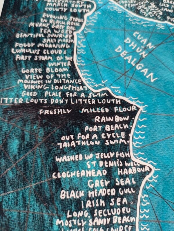 County Louth Coast map | 10in x 8in print - Image 4