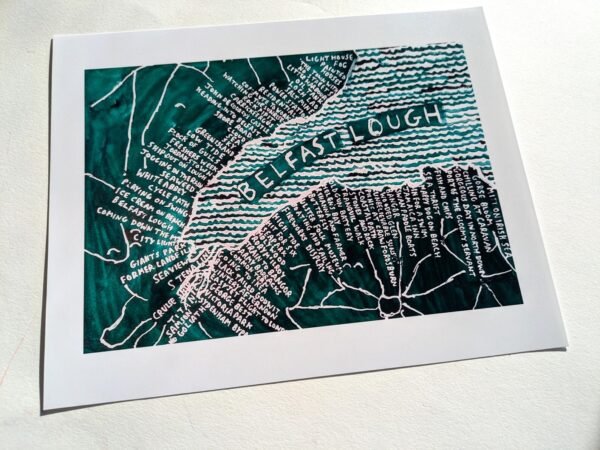 Belfast Lough map | 10in x 8in print - Image 2