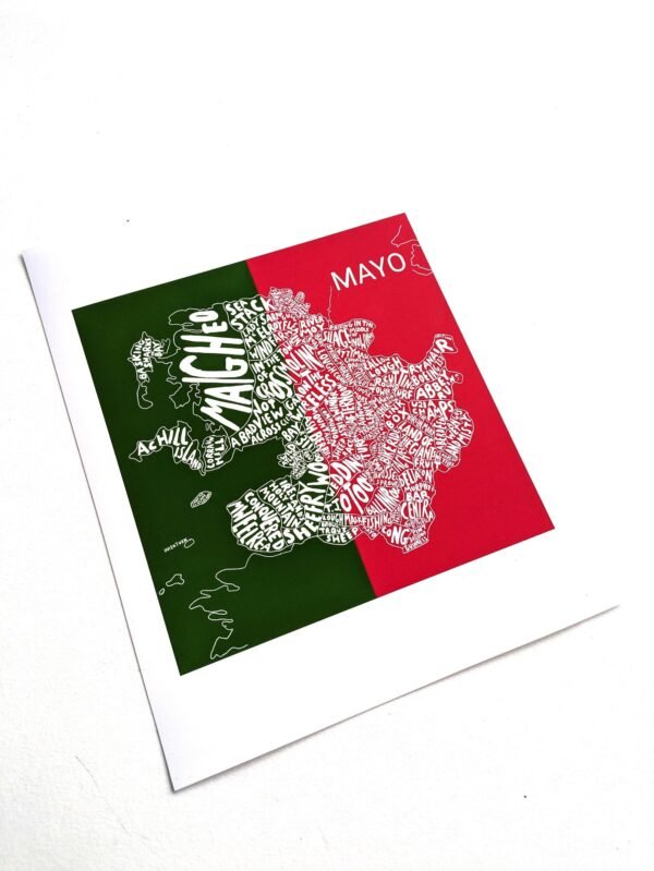 Mayo Ireland | 10in x 8in map print - Image 3