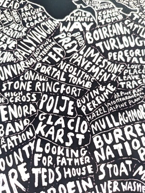 The Burren Ireland | 10in x 8in map print - Image 2