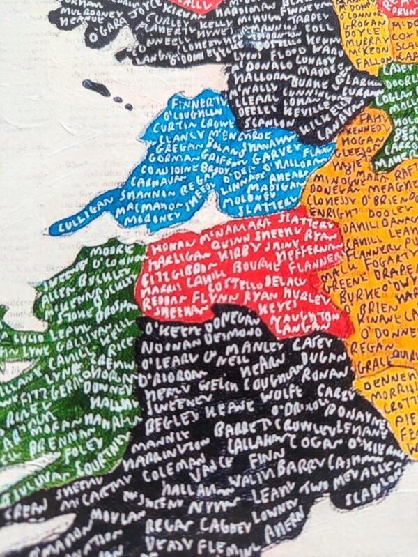 Irish Family Name Map, 10in x 8in map print - Image 5