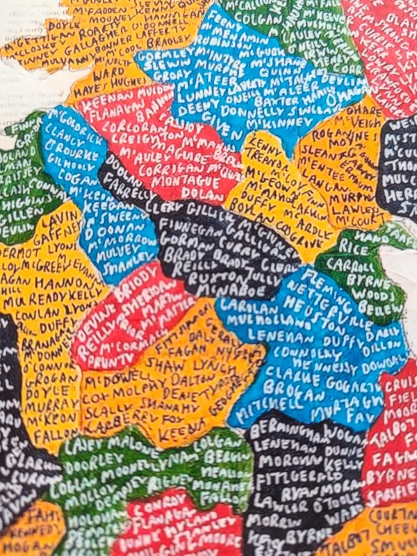 Irish Family Name Map, 10in x 8in map print - Image 3