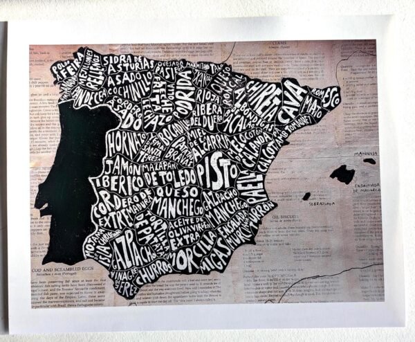 Spain map print, 10in x 8in - Image 4