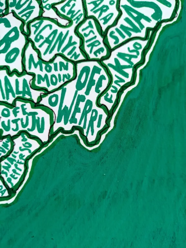 Nigeria map of food, 10in x 8in print - Image 2