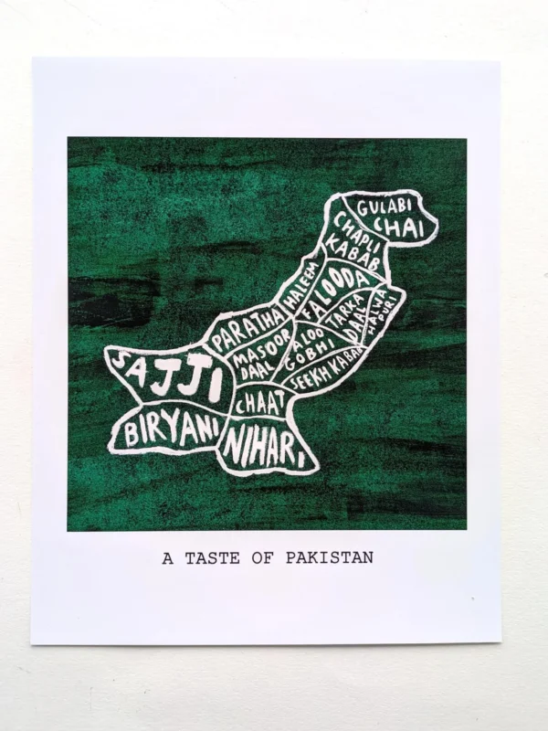 Pakistan Map of Food, 10in x 8in - Image 4