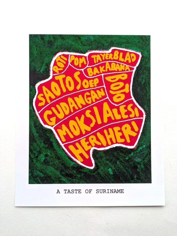 Suriname map of food, 8in x 10in print - Image 2