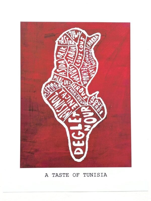 Tunisia map of food, 8in x 10in print - Image 2